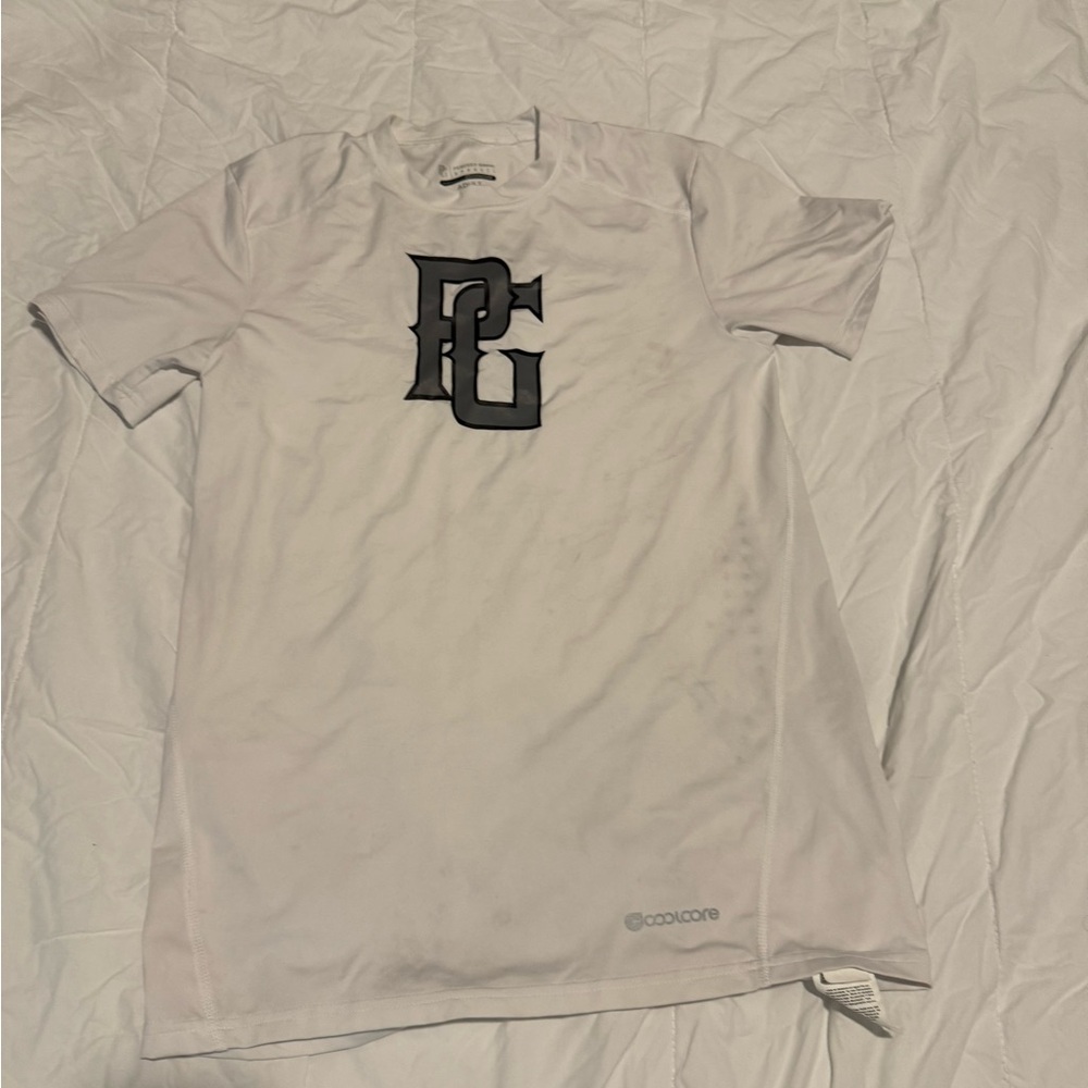 White Perfect Game T-Shirt with Black Logo